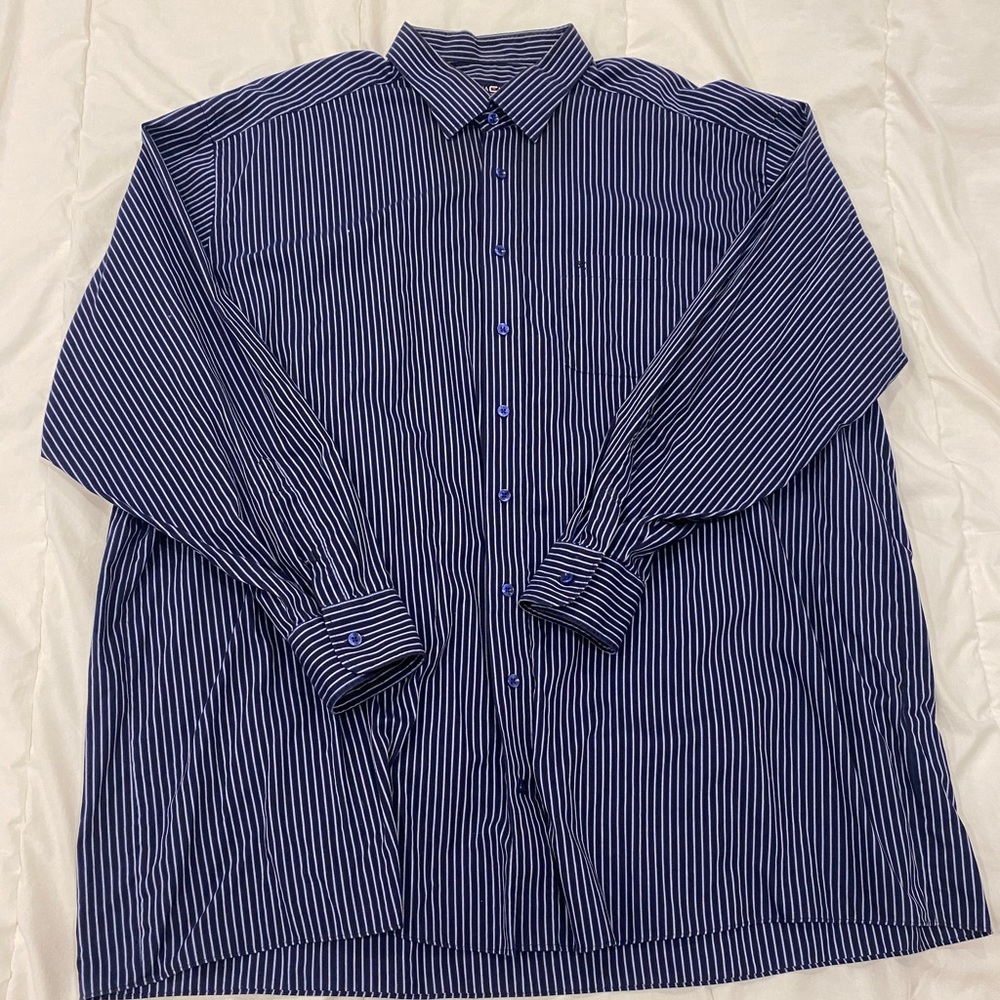 Casa Moda Striped Long Sleeve Dress Shirt- Size 4XL